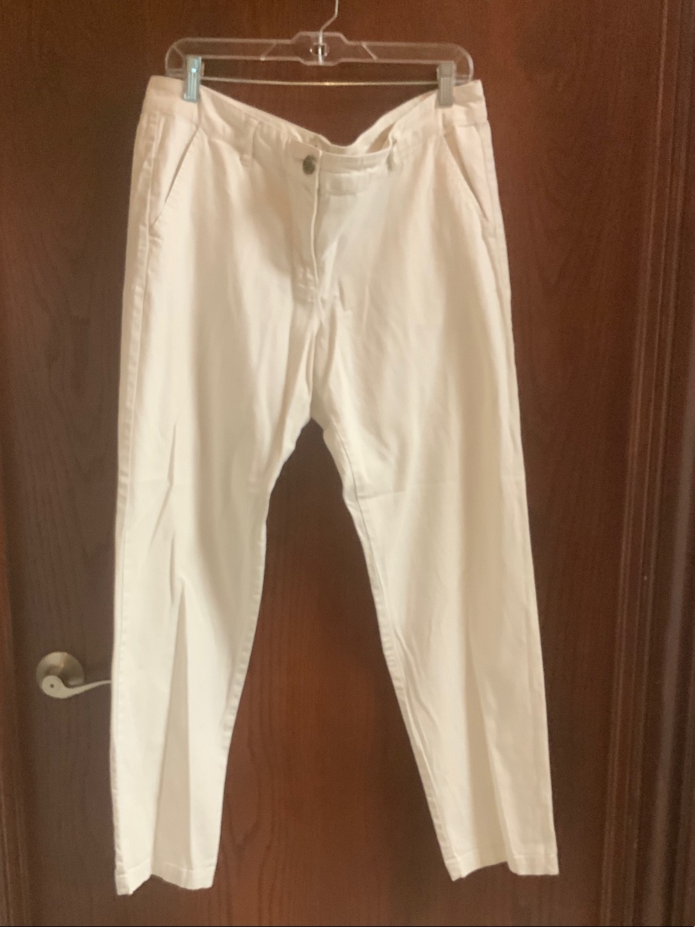 CAbi 305 Cream Cotton Twill Stretch Chinos